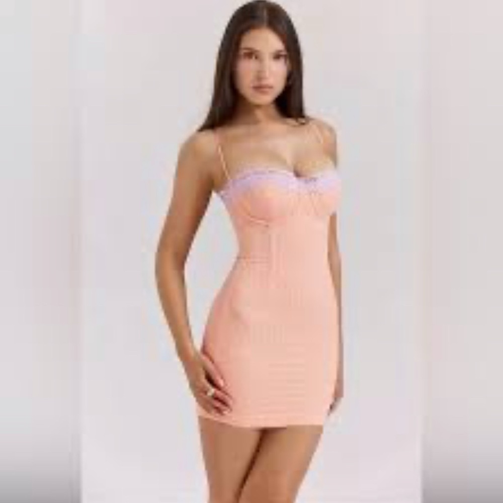 House of CB Peach and Lavender Dress